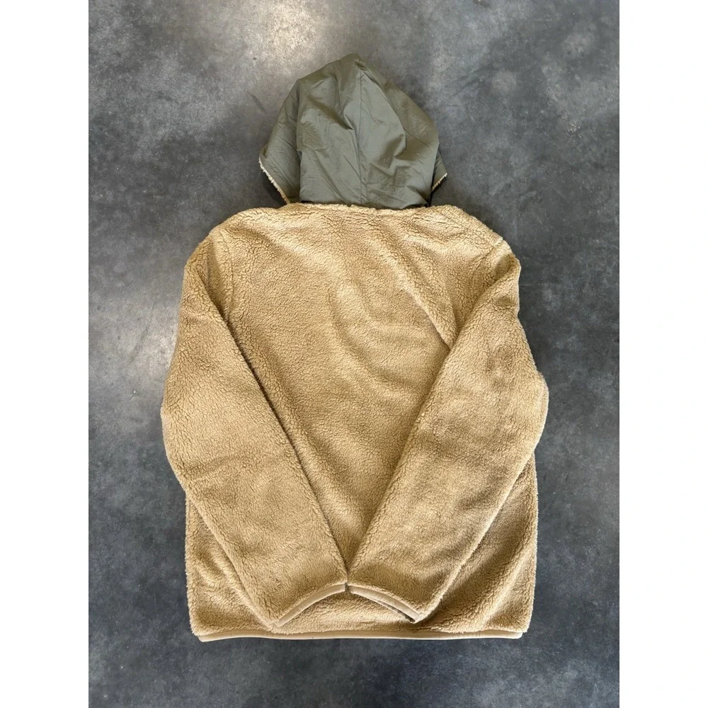 Men's Size Small True Religion Sherpa Tan And Green Zip Up Jacket New With Tags